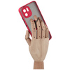Etui z uchwytem na palec Bizon Case Hybrid Ring do Xiaomi Redmi A1, przydymione z czerwoną ramką