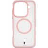 Etui z pierścieniem magnetycznym Bizon Case MatteO do Oppo Find X9 Pro, przydymione-jasnoróżowe