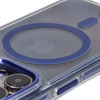 Etui z pierścieniem magnetycznym Bizon Case Marco do iPhone 15 Pro, przezroczyste z niebieską ramką
