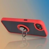 Etui z uchwytem na palec Bizon Case Hybrid Ring do iPhone 16e, przydymione z czerwoną ramką