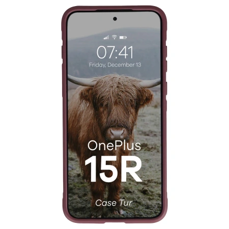 Pancerne etui Bizon Case Tur do OnePlus 15R, burgundowe