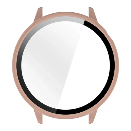 Etui ze szkłem do zegarka Bizon Case+Glass Watch do OnePlus Watch 3 43 mm, różowe