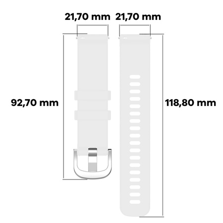 Pasek silikonowy do smartwatcha, Bizon Strap Watch Silicone Pro T, Quick Release 22 mm, biały