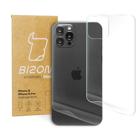 Folia hydrożelowa na tył Bizon Glass Hydrogel, iPhone 12 / 12 Pro, 2 sztuki