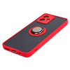 Etui z uchwytem na palec Bizon Case Hybrid Ring do Motorola Moto G54 5G/G54 Power, przydymione z czerwoną ramką
