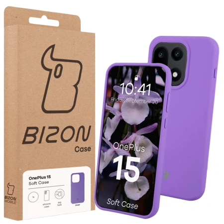 Silikonowe etui Bizon Soft Case do OnePlus 15, fioletowe