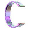 Pasek ze stali nierdzewnej do smartwatcha, Bizon Strap Watch Aura, QuickFit 22 mm, tęczowy