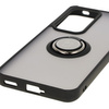 Etui z uchwytem na palec Bizon Case Hybrid Ring do Oppo Reno 12, przydymione z czarną ramką