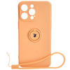 Etui Bizon Case Silicone Ring Sq do Apple iPhone 15 Pro Max, pomarańczowe