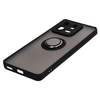 Etui z uchwytem na palec Bizon Case Hybrid Ring do Xiaomi 13 Pro, przydymione z czarną ramką