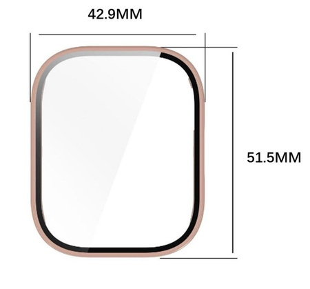 Etui ze szkłem do zegarka Bizon Case+Glass Watch do Xiaomi Redmi Watch 5 Active, różowe