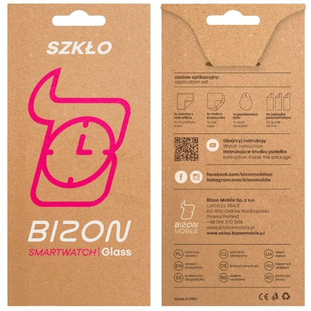 Szkło hybrydowe Bizon Glass Watch Edge Hybrid dla Google Pixel Watch 4 41 mm, czarne