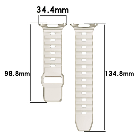 Silikonowy pasek Bizon Strap Watch Silicone G do Galaxy Watch Ultra 2 / 1, jasnobeżowy