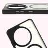 Etui z pierścieniem magnetycznym Bizon Case MatteO do OnePlus 13R, półprzezroczyste z czarną ramką
