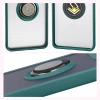 Etui z uchwytem na palec Bizon Case Hybrid Ring do Motorola Edge 60 Pro, przydymione z ciemnozieloną ramką