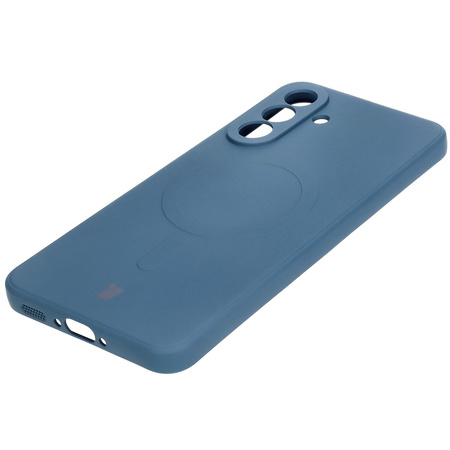 Silikonowe etui z pierścieniem magnetycznym Bizon Case Silicone Magnetic Sq do Galaxy A36 5G, granatowe