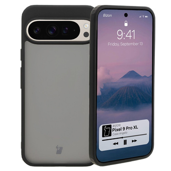 Etui Bizon Case Angelo do Google Pixel 9 Pro XL, półprzezroczyste z czarną ramką