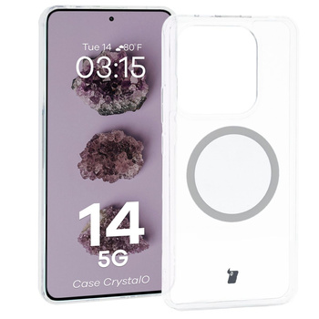 Etui z pierścieniem magnetycznym Bizon Case CrystalO do Xiaomi Redmi Note 14 5G, przezroczyste