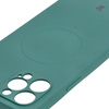 Etui silikonowe z pierścieniem magnetycznym Bizon Case Silicone Magnetic do iPhone 12 Pro Max, ciemnozielone