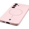 Silikonowe etui z pierścieniem magnetycznym Bizon Soft Case Magnetic do Galaxy S24 Plus, jasnoróżowe