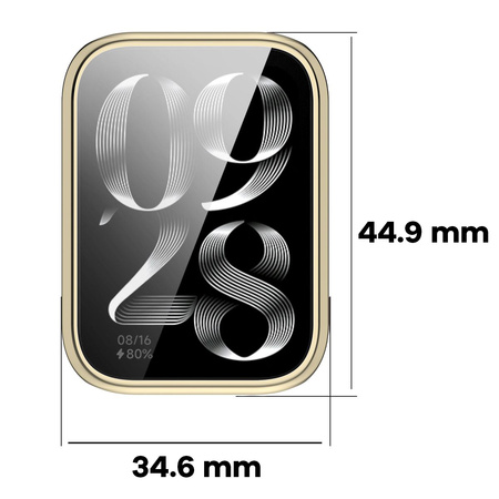 Etui z osłoną ekranu Bizon Case Watch Felipe do Xiaomi Mi Smart Band 9 Pro, złote