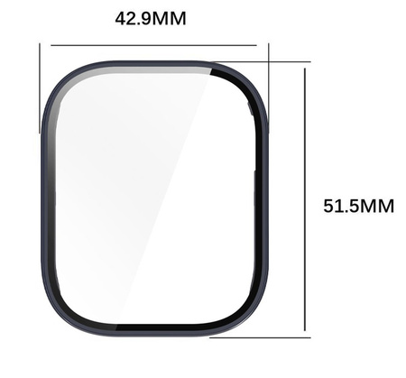Etui ze szkłem do zegarka Bizon Case+Glass Watch do Xiaomi Redmi Watch 5 Active, niebieskie