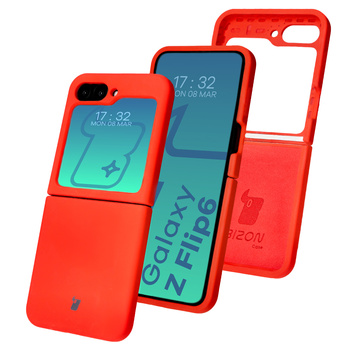 Silikonowe etui Bizon Soft Case do Galaxy Z Flip6, czerwone
