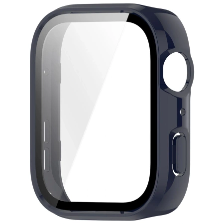 Etui ze szkłem do zegarka Bizon Case+Glass Watch do Huawei Watch Fit 4, niebieskie