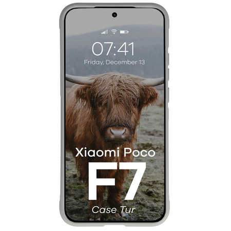 Pancerne etui Bizon Case Tur do Xiaomi POCO F7, jasnoszare
