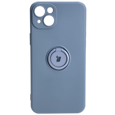 Etui Bizon Case Silicone Ring Sq do iPhone 15 Plus, szare