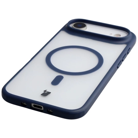 Etui z pierścieniem magnetycznym Bizon Case MatteO do iPhone Air, przydymione-granatowe