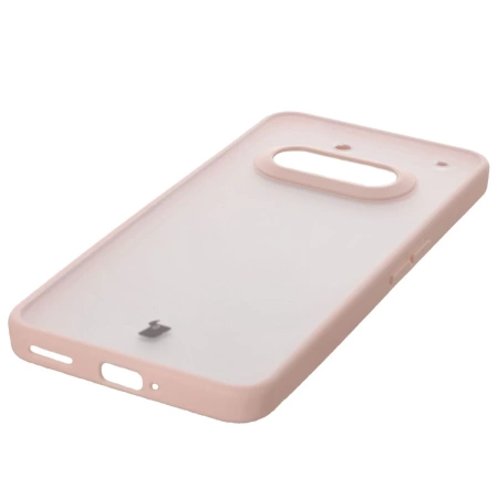 Etui Bizon Case Angelo do Nothing Phone (3a), półprzezroczyste z różową ramką