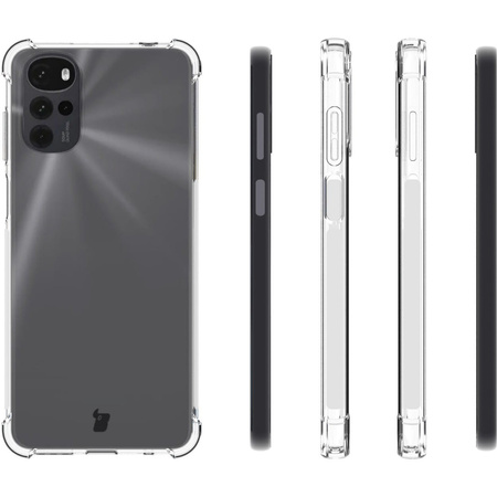 Etui + 2x szkło + obiektyw Bizon Case Clear Pack do Moto G22, przezroczyste