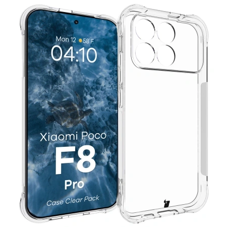 Elastyczne etui + 2x folia na ekran Bizon Case Clear Pack do Xiaomi POCO F8 Pro