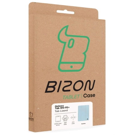 Etui z klapką Bizon Case Tab Lizard do Galaxy Tab S10 FE Plus, błękitne