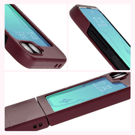 Pancerne etui Bizon Case Tur do Galaxy Z Flip6, ciemnofioletowe