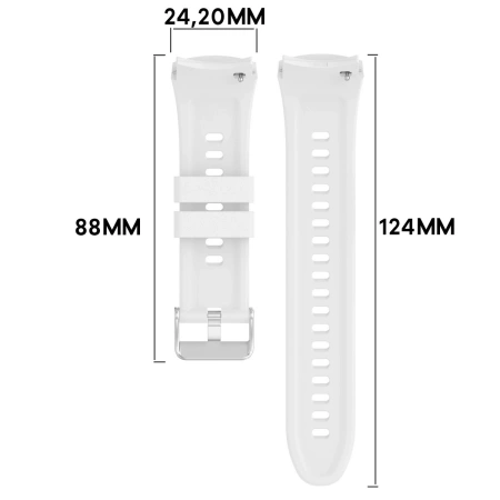 Silikonowy pasek Bizon Strap Watch Silicone T do Huawei Watch 5 46 mm, biały