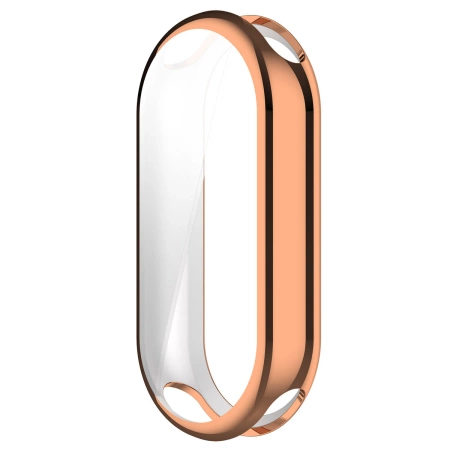 Etui z osłoną ekranu Bizon Case Watch Felipe do Xiaomi Smart Band 10, różowozłote