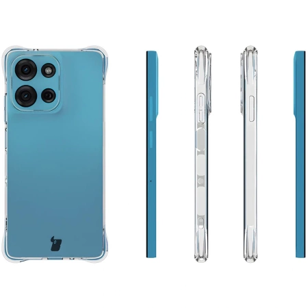 Elastyczne etui + 2x folia na ekran Bizon Case Clear Pack do Motorola Moto G75 5G