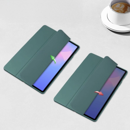 Etui z klapką Bizon Case Tab Clear Matt do Galaxy Tab S10 FE Plus, ciemnozielone