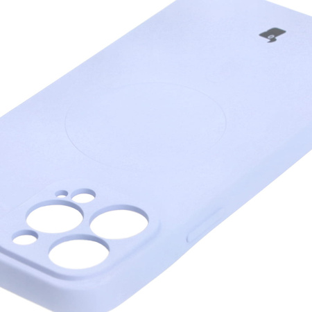 Etui silikonowe z pierścieniem magnetycznym Bizon Case Silicone Magnetic do iPhone 13 Pro Max, jasnofioletowe