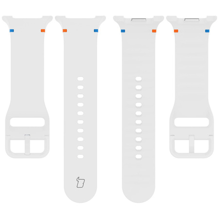Silikonowy pasek Bizon Strap Watch Silicone G do Galaxy Watch 8 40 mm / 44 mm / 8 Classic 46 mm, biały