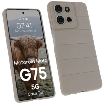 Pancerne etui Bizon Case Tur do Motorola Moto G75 5G, jasnoszare