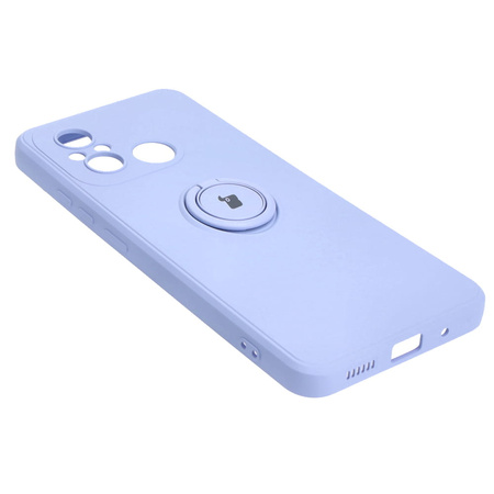 Etui Bizon Case Silicone Ring Sq do Xiaomi Redmi 12C, jasnofioletowe