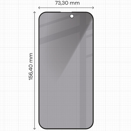 Prywatyzujące szkło hartowane Bizon Glass Edge Shadow do iPhone 15 Pro Max, przyciemniane z czarną ramką