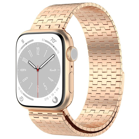 Pasek ze stali nierdzewnej Bizon Strap Watch Titanium do Apple Watch 38/40/41/42 mm, różowozłoty