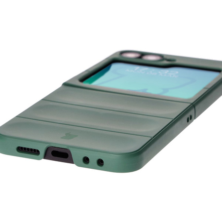 Pancerne etui Bizon Case Tur do Galaxy Z Flip6, ciemnozielone