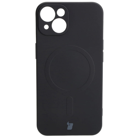 Etui silikonowe z pierścieniem magnetycznym Bizon Case Silicone Magnetic do iPhone 13, czarne