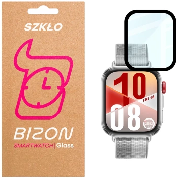 Szkło hybrydowe Bizon Glass Watch Edge Hybrid dla Huawei Watch Fit 4, czarne