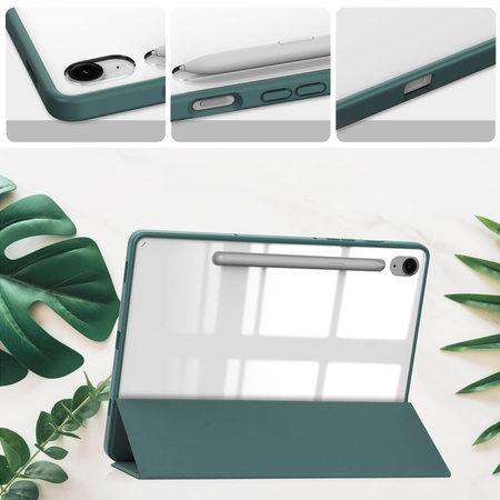 Etui Bizon Case Tab Clear Matt do Galaxy Tab S10 Lite / S10 FE / S9 / S9 FE, ciemnozielone